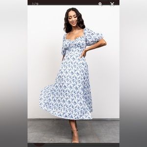 Gwen Smocked Midi Dress Baltic Born